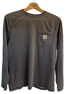 Carhartt Mens M Relaxed Fit Long Sleeve Pocket T-Shirt Grey comfy